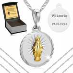 Srebrny Łańcuszek Komunijny Łańcuszek Medalik 925 Dla Dziewczynki + Gr