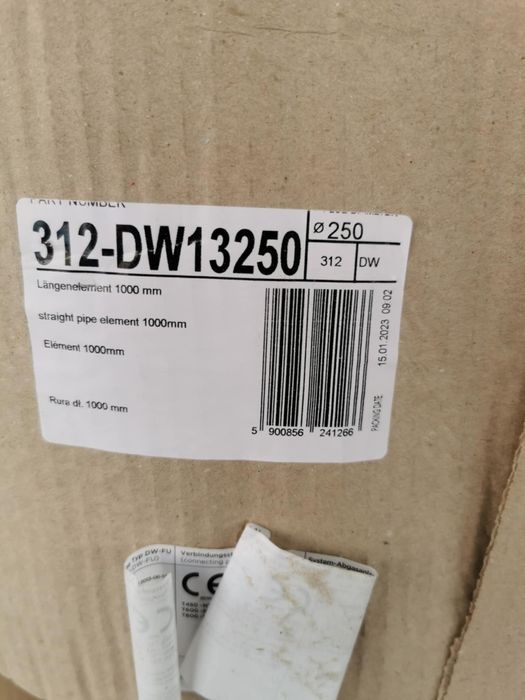Komin Przedłużenie 1000mm,q 600mm, grubość 1,0mm (drewno, węgiel)