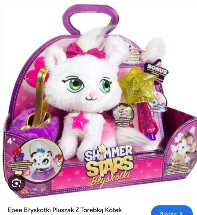 Błyskotki epee kotek z cekinami i torebka. Opaska. Prezent święta.