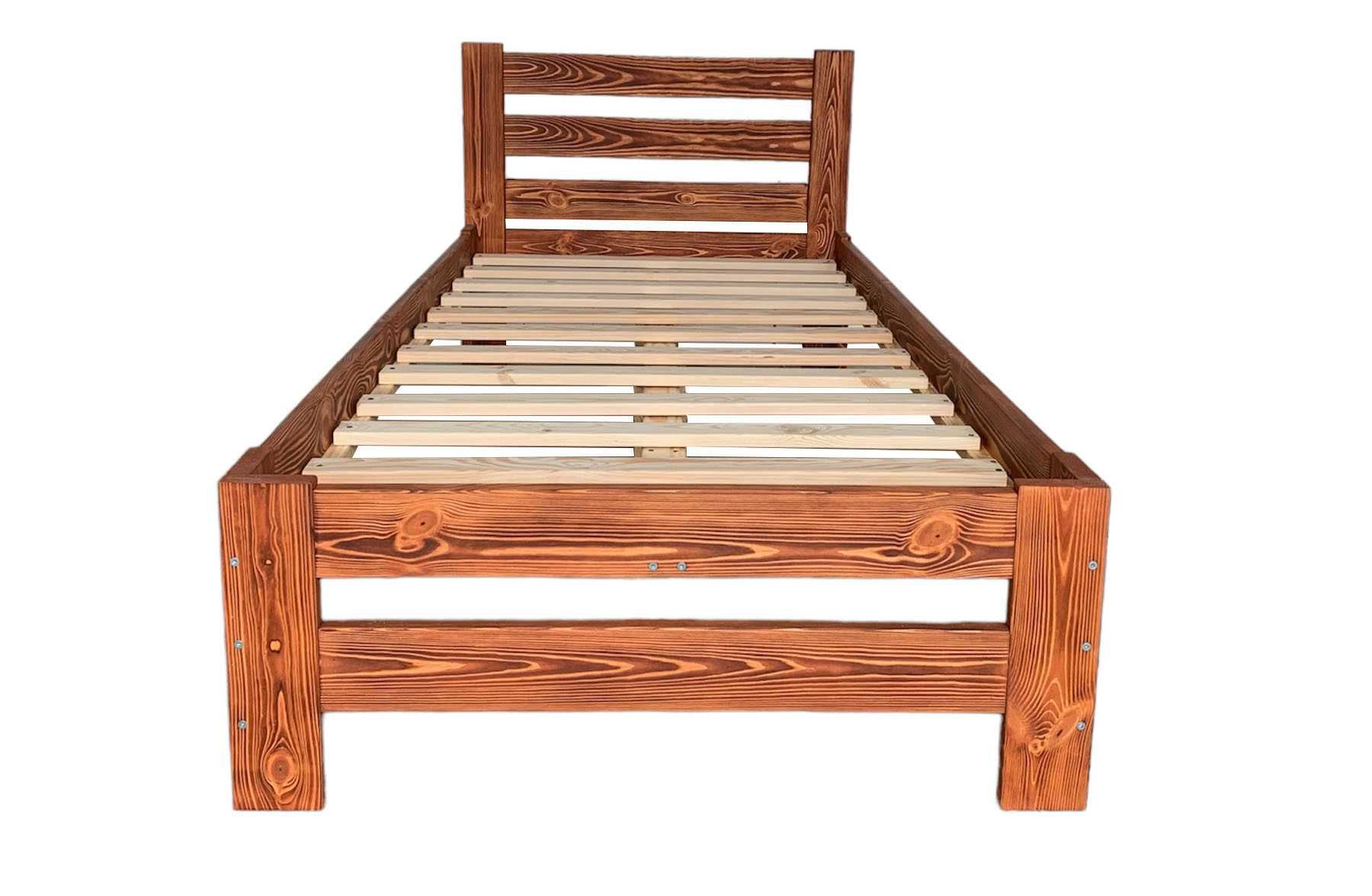 Łóżko 90x200 drewniane sosnowe Wysokie zagłowie 85 cm. Wzmocnone
