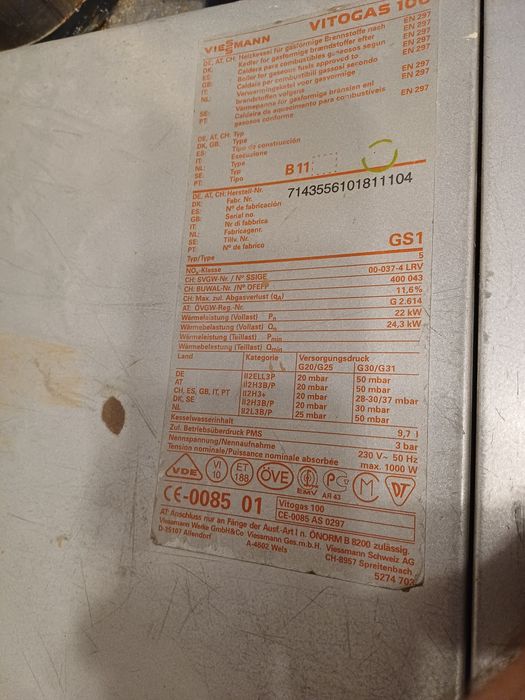 Piec gazowy Vitogas 100 Viessmann + zasobnik wody 100 l