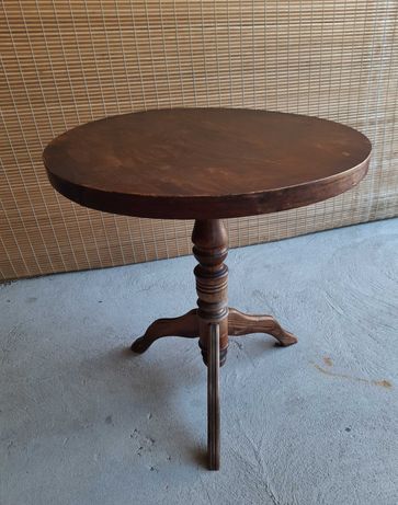 drewniany , okrągły stolik kawowy / 740