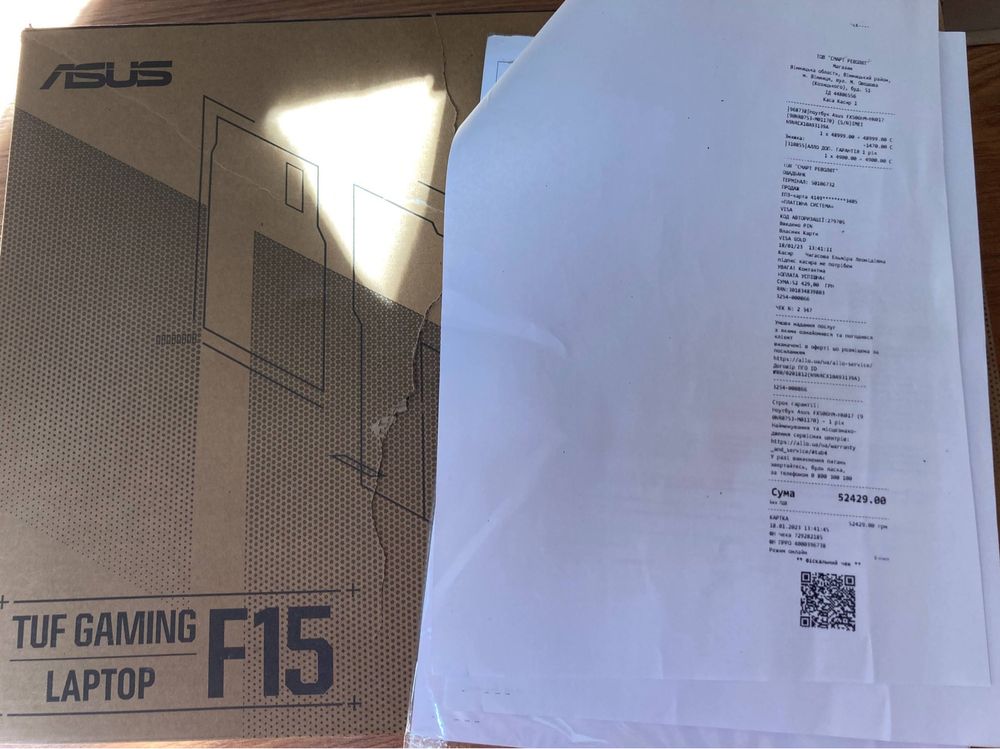 Ігровий Ноутбук ASUS TUF Gaming F15 FX506HM / i5 / RTX 3060 / 16 GB