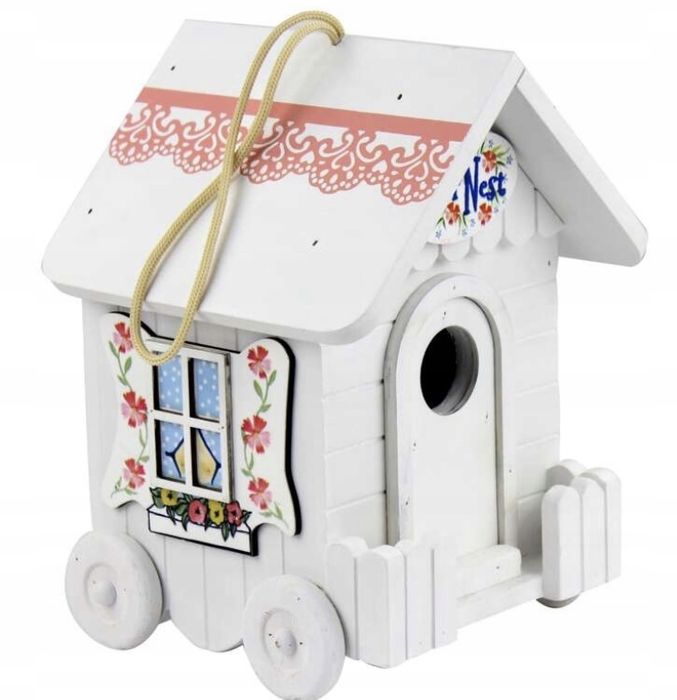 Garden&Fun lęgówka dla ptaków, biała, drewniana