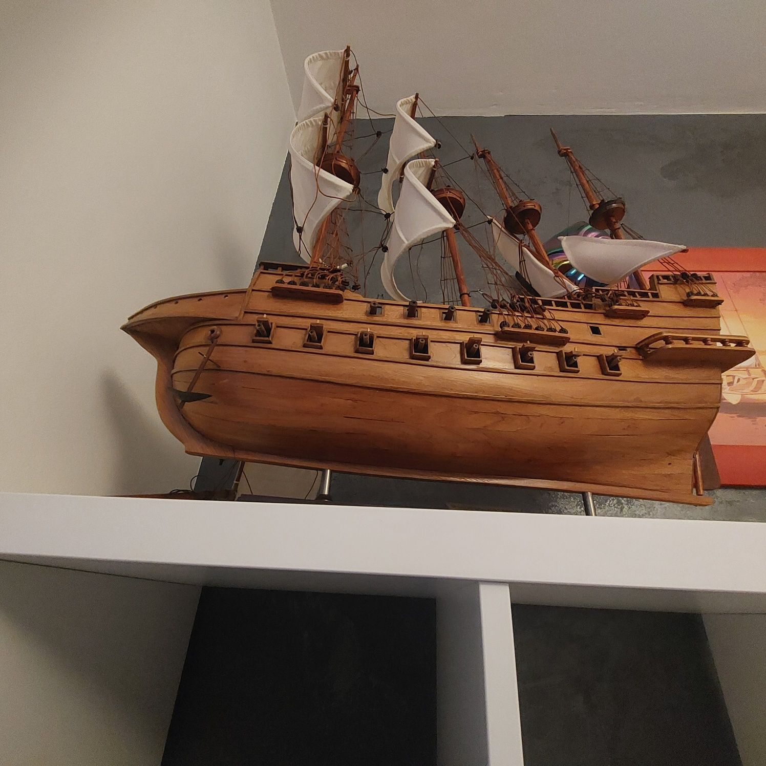 Drewniany model statku okrętu żaglowca Spanish Galleon Circa