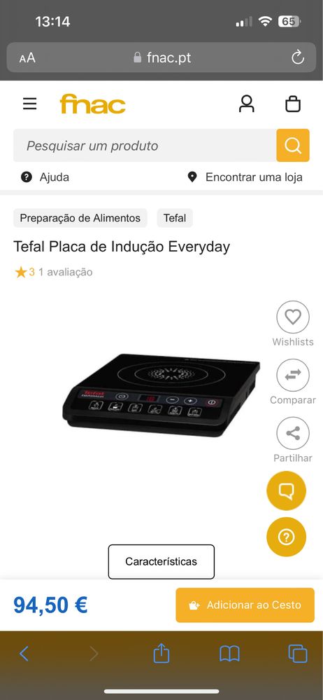 Placa inducção Tefal