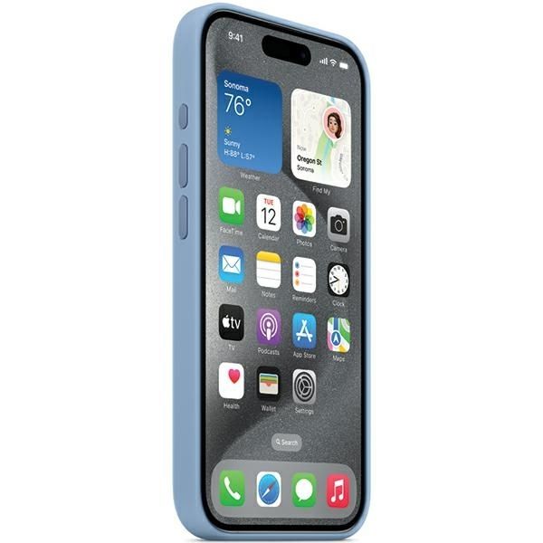 Etui Apple Silicone Case MagSafe do iPhone 15 Pro 6.1" - Zimowy Błękit
