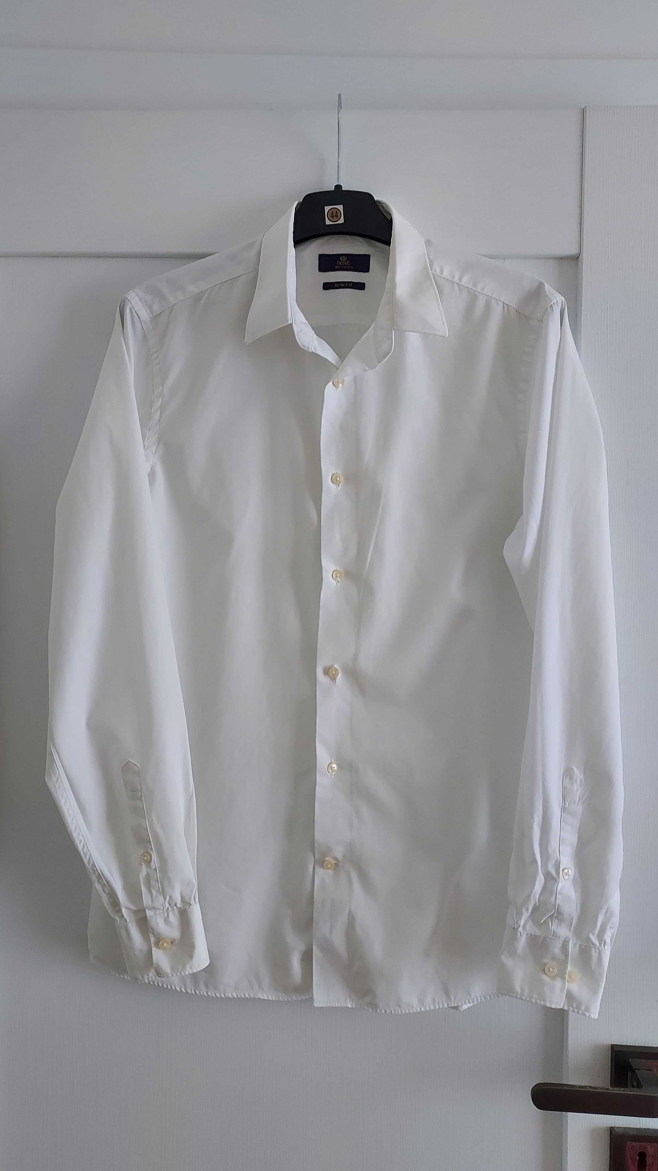 Biała koszula męska Next S slim fit 39 cm