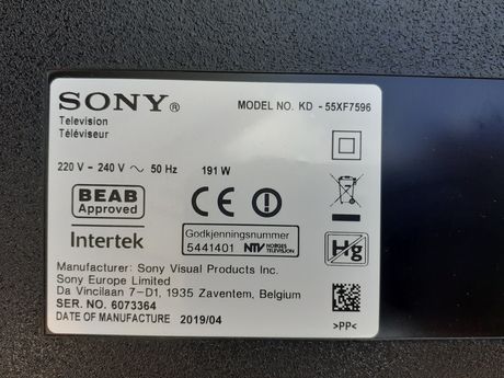 TV Sony KD-55XF7596 - para peças