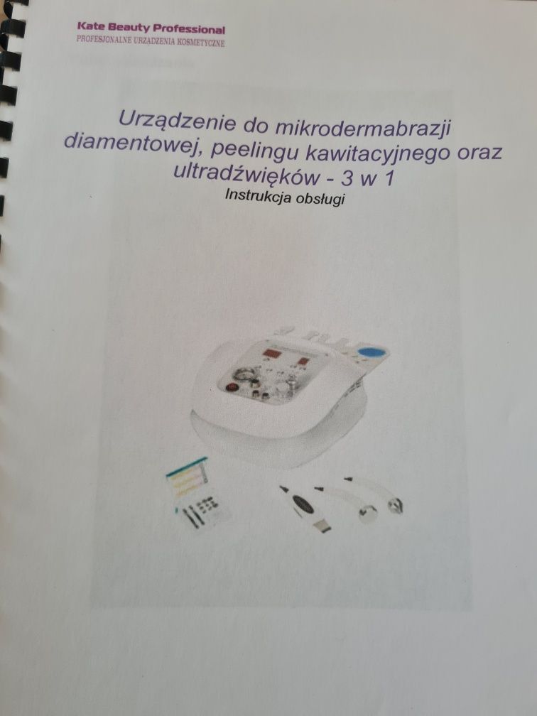 Kombajn 3 w 1, mikrodermabrazja, sonoforeza, peeling kawitacyjny