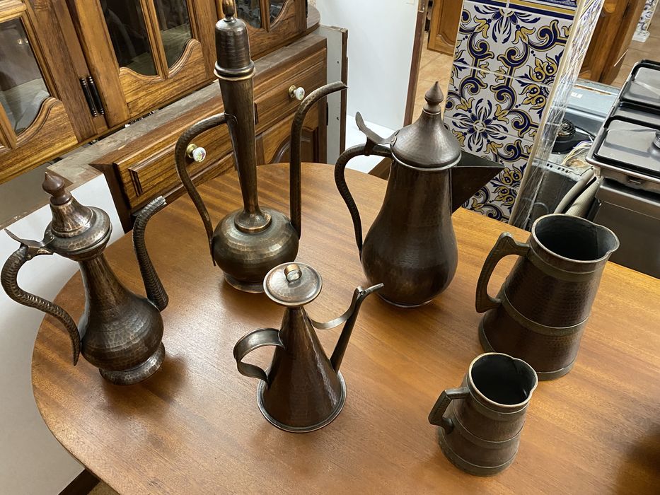 Peças decorativas em cobre bilha cantaro regador