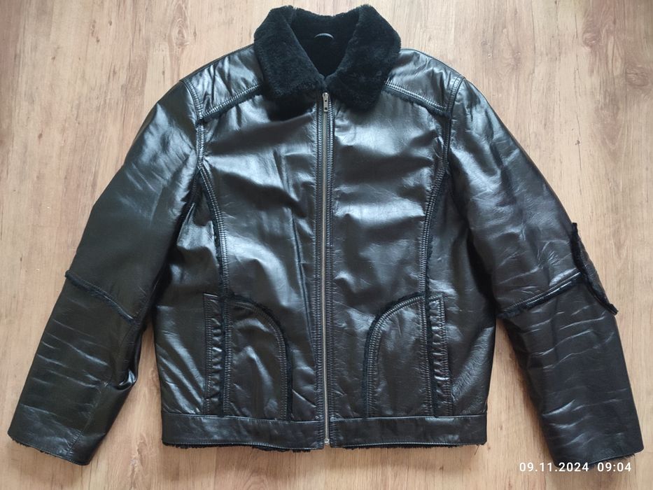 Чоловіча зимова куртка шкіряна натуральна