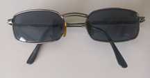 prostokątne okulary przeciwsłoneczne vintage retro metalowe oprawki 90