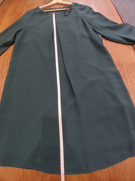 Шифонова сукня середньої довжини h&m темно-зелена
