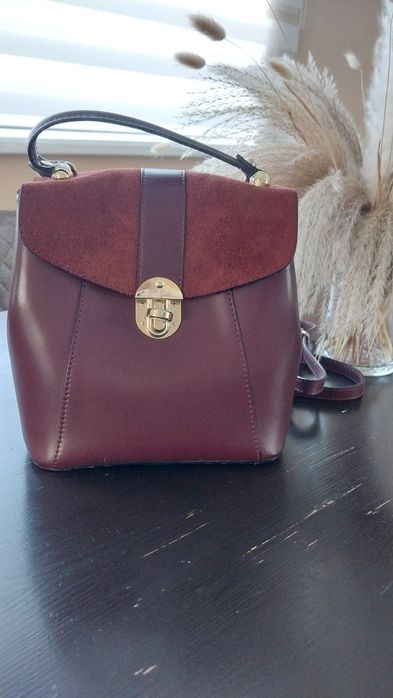 Рюкзак шкіра та замш