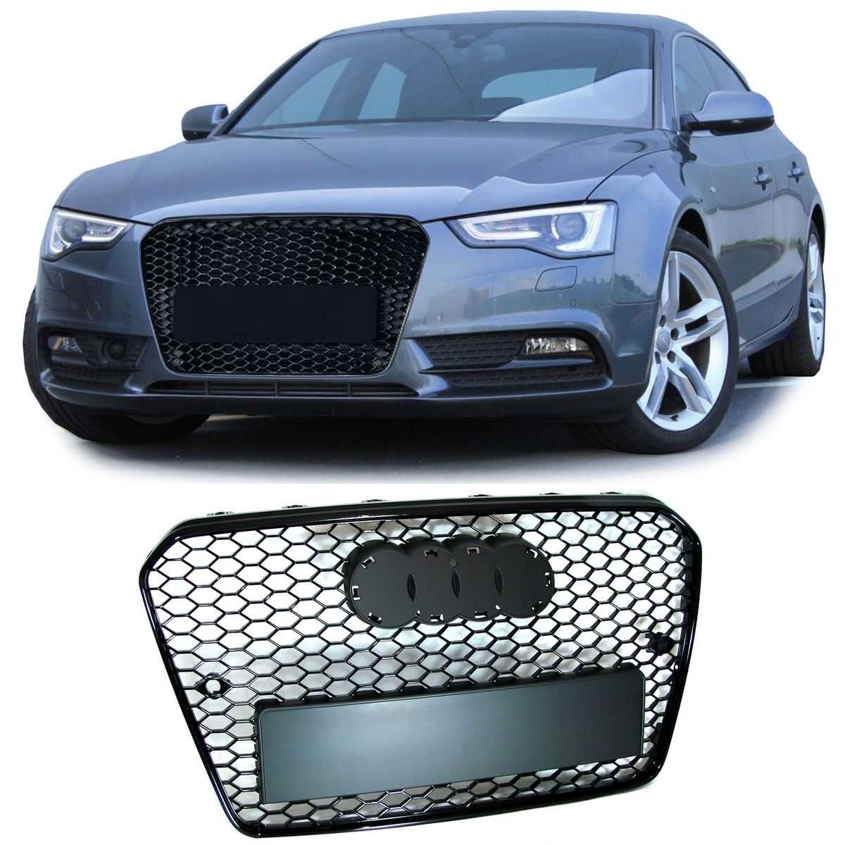 Grill Audi A5 LIFT 12-16 RS look czarny połysk plaster miodu PDC