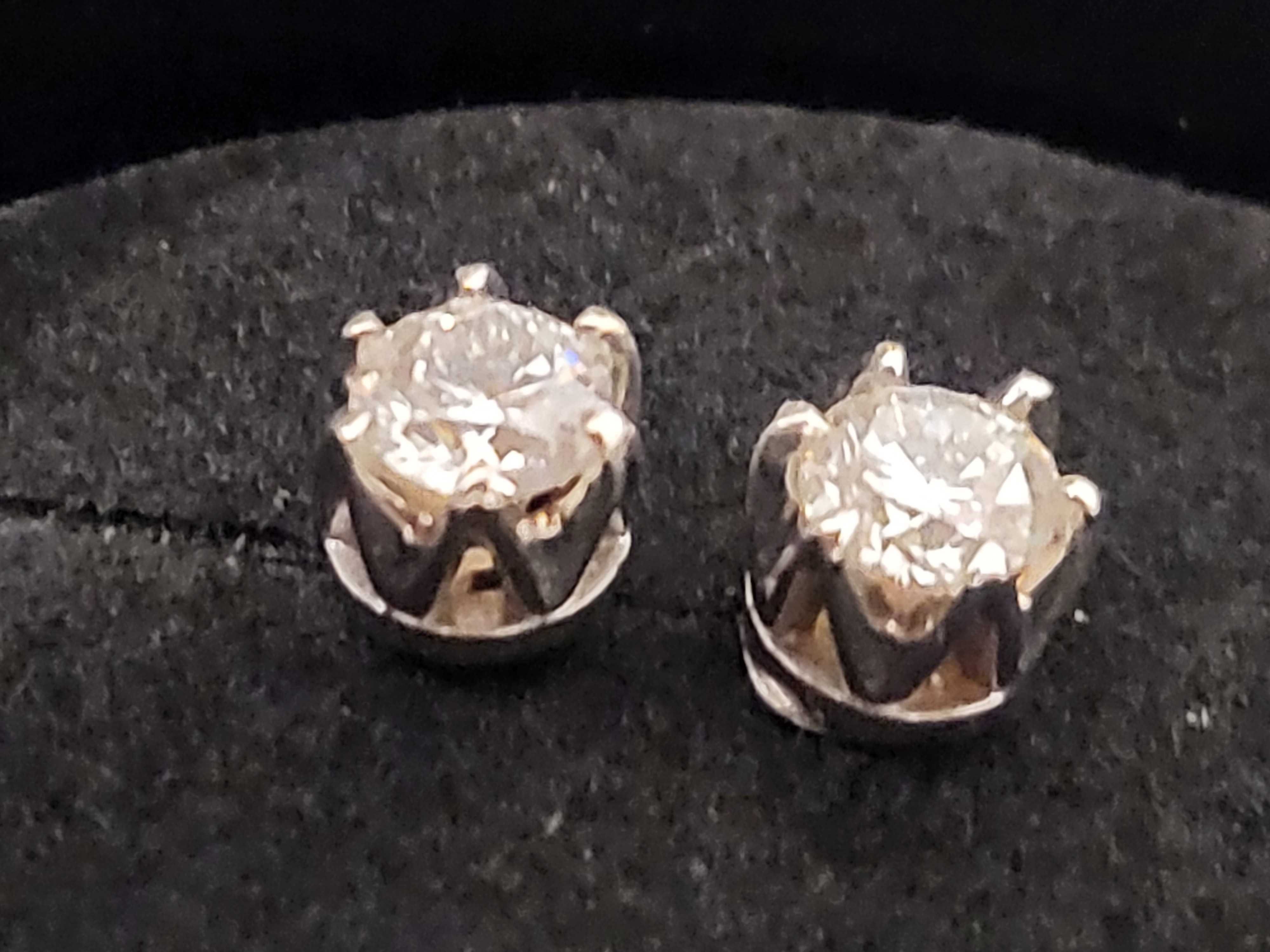 Kolczyki złoto 585 z brylantami 0,5ct, certyfikat