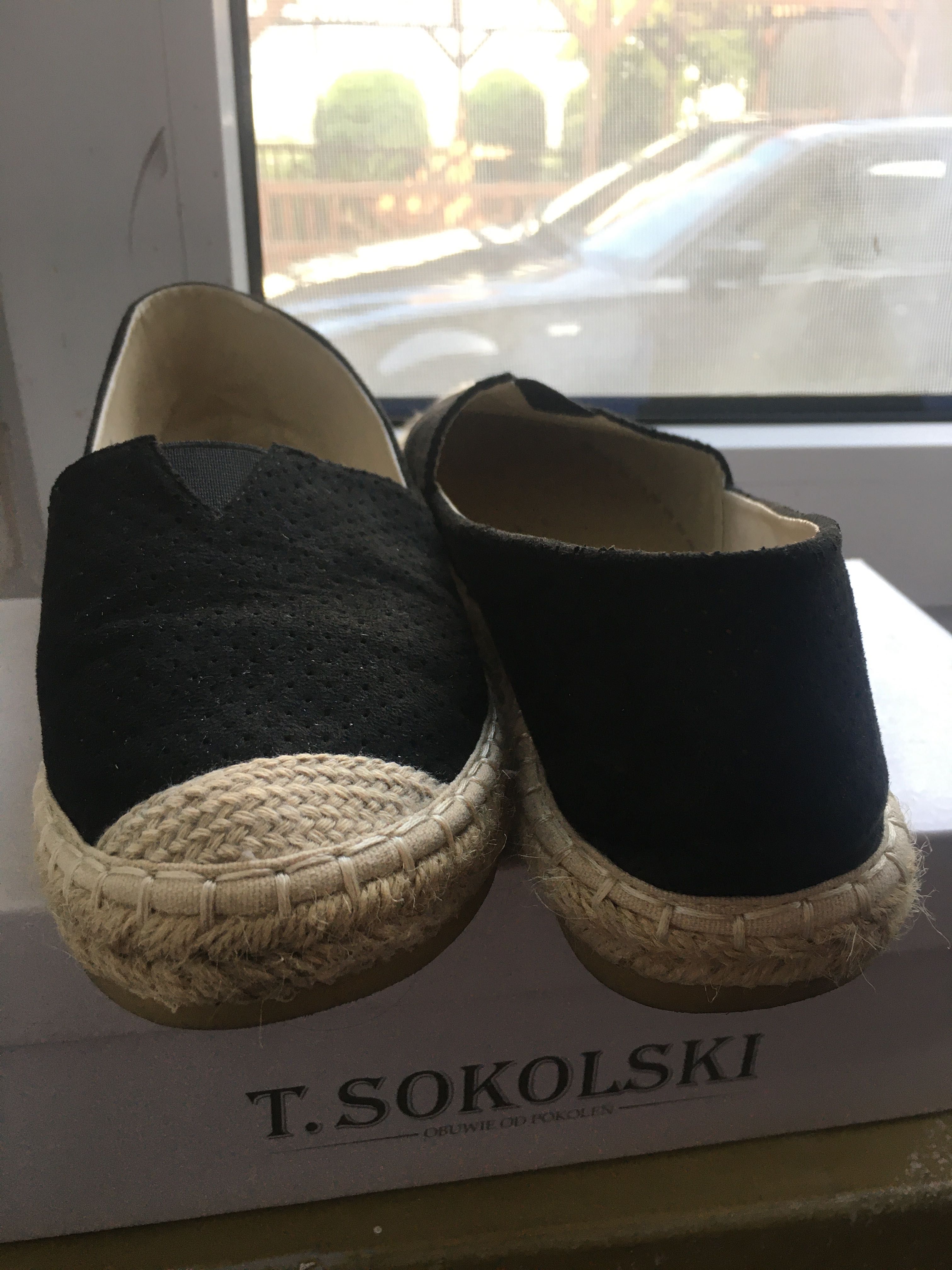 Espadryle czarne rozmiar 39 T.Sokolski