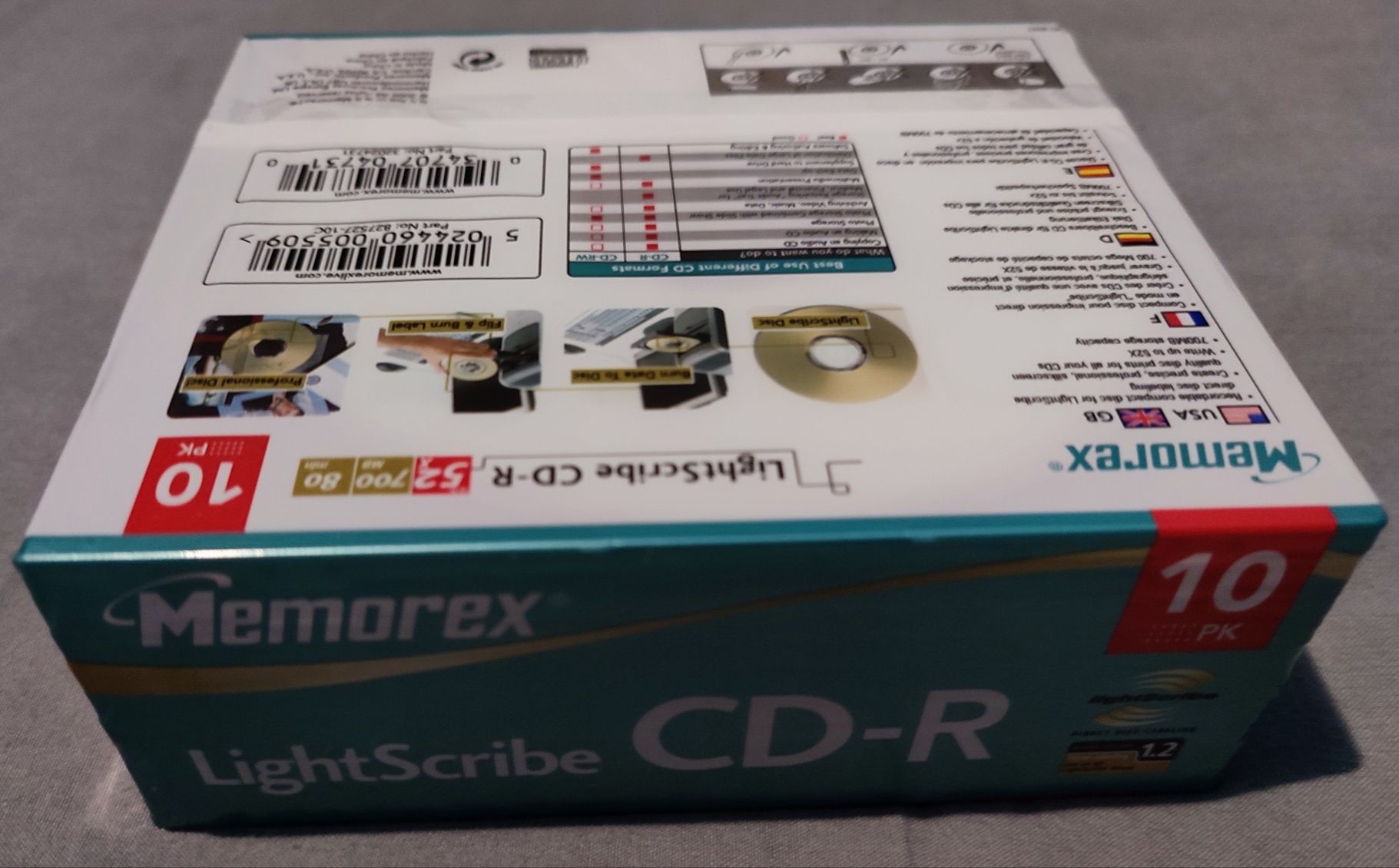 Płyty MEMOREX LightScribe CD-R (10 sztuk)