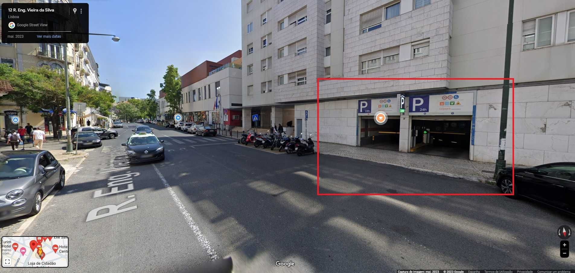 Lugar de parqueamento privado no Saldanha com carregamento eléctrico