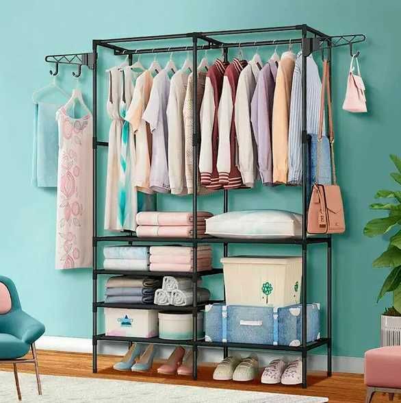 Вішалка Simple Coat Rack Double Row для одягу із полицями