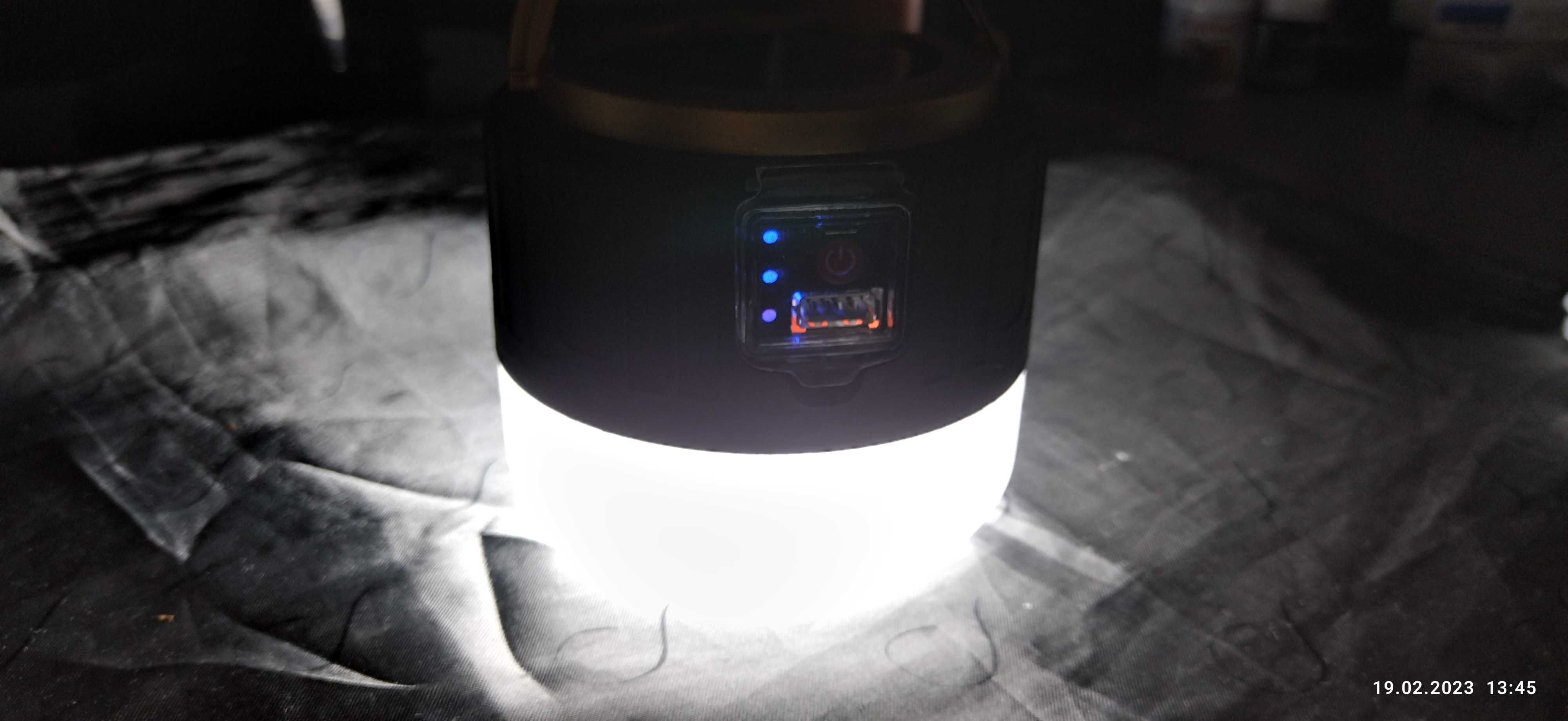 Лампа - ліхтар з акумулятором і сонячною батареєю 100 W