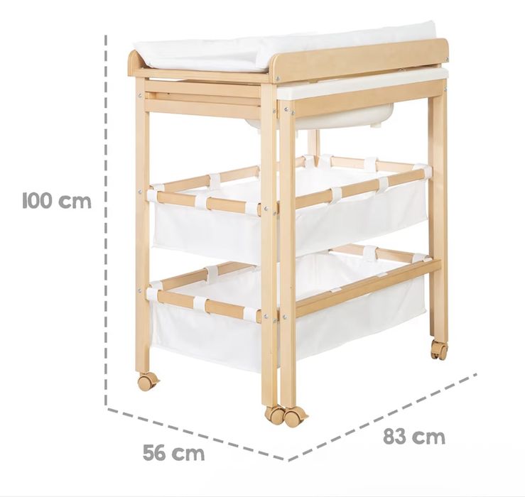 Muda fraldas com banheira