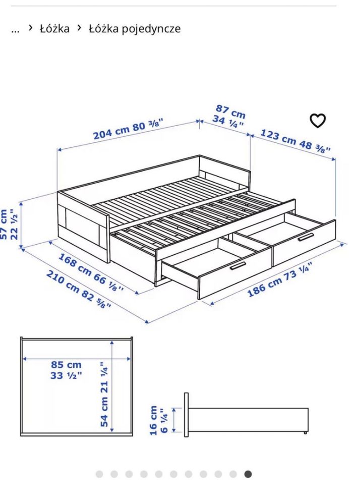 Łóżko Brimnes Ikea z dwoma materacami