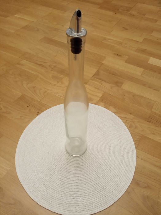 Butelka do oliwy wąska 37 cm Decoupage flakon na oliwę z korkiem