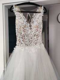 Suknia ślubna koronkowa brokat