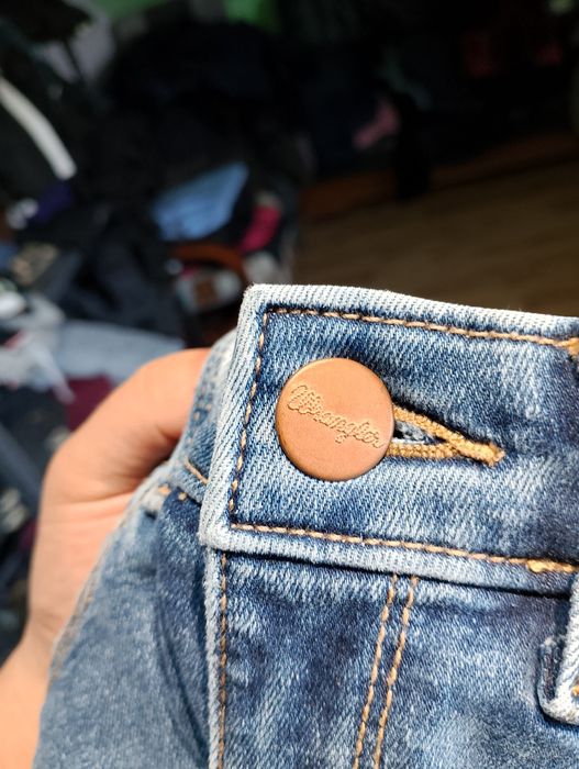 Niebieskie Damskie Spodnie Jeansowe Dżinsowe Wrangler Skinny Fit
