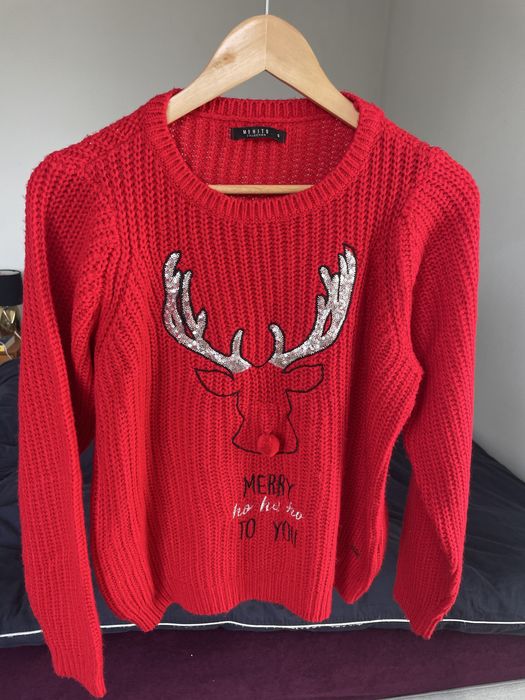 Sweter renifer czerwony Mohito S