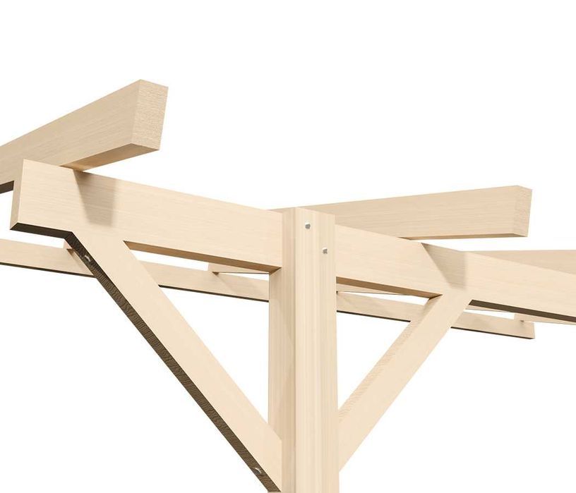 Wiata/zadaszenie KVH Suche Premium - 350 x 525 cm - słupki 12x12x215