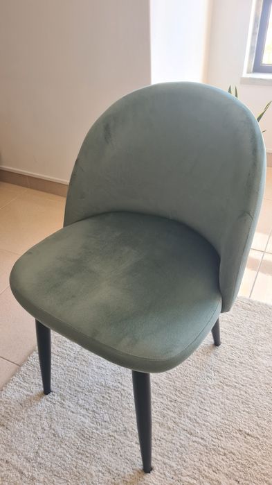4 Cadeiras Visalia Veludo Verde Menta - Muito bom estado