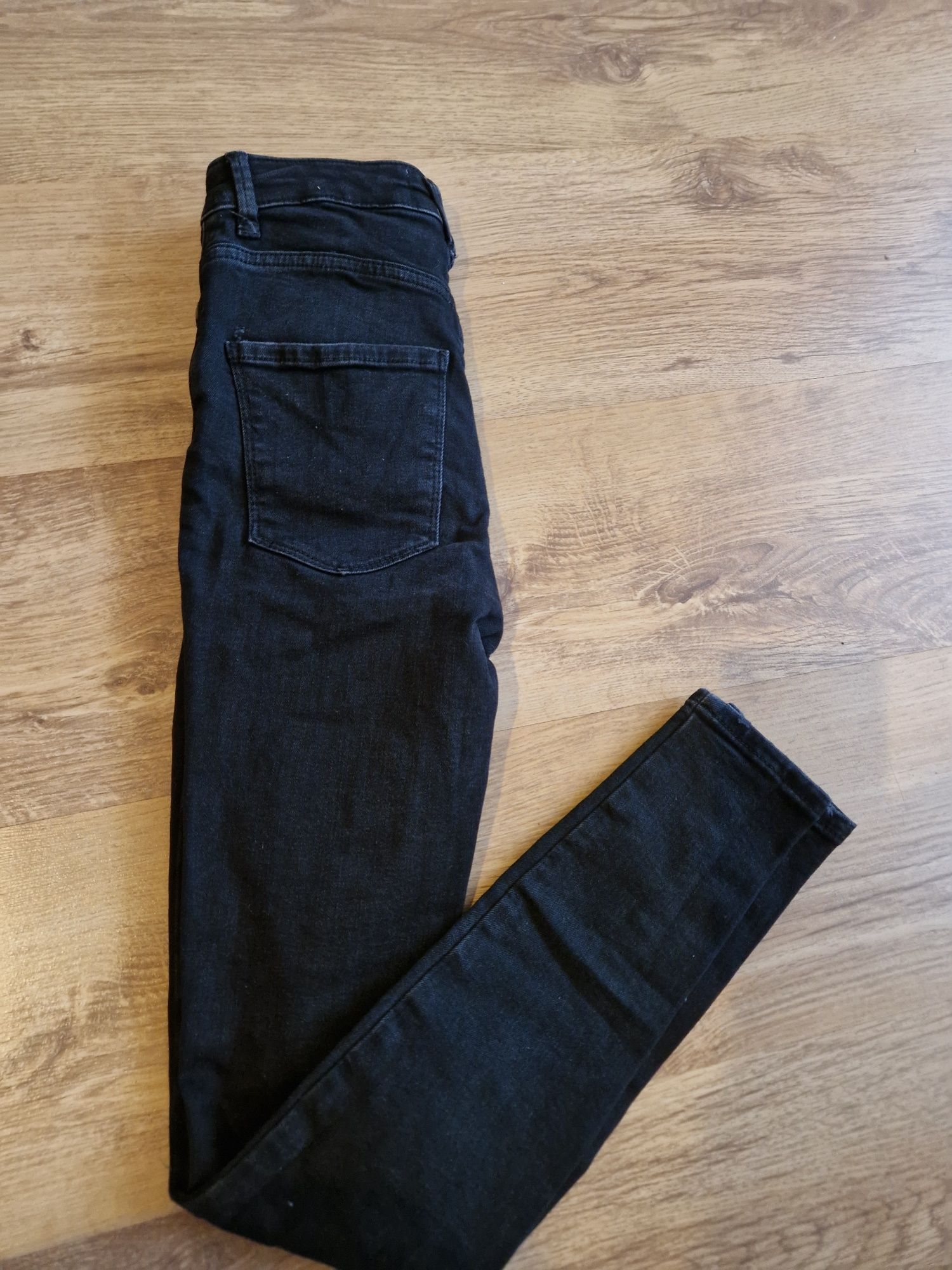 Jeansy rurki czarne XS