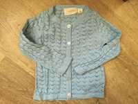 Piękny ażurowy błękitny sweterek Lupilu pure Collection 62 68