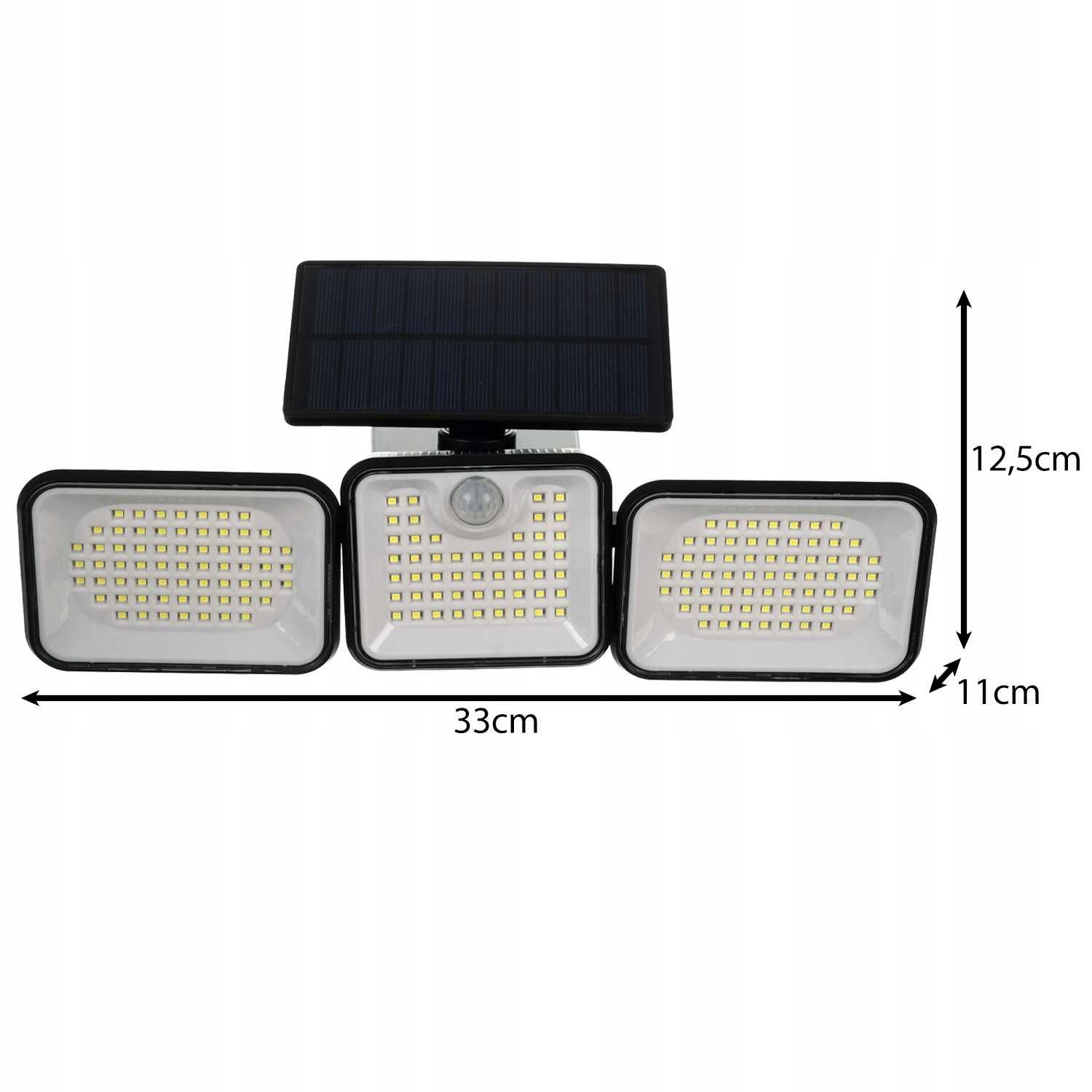 Lampa solarna IZOXIS 180 LED z czujnikiem ruchu i zmierzchu IP65