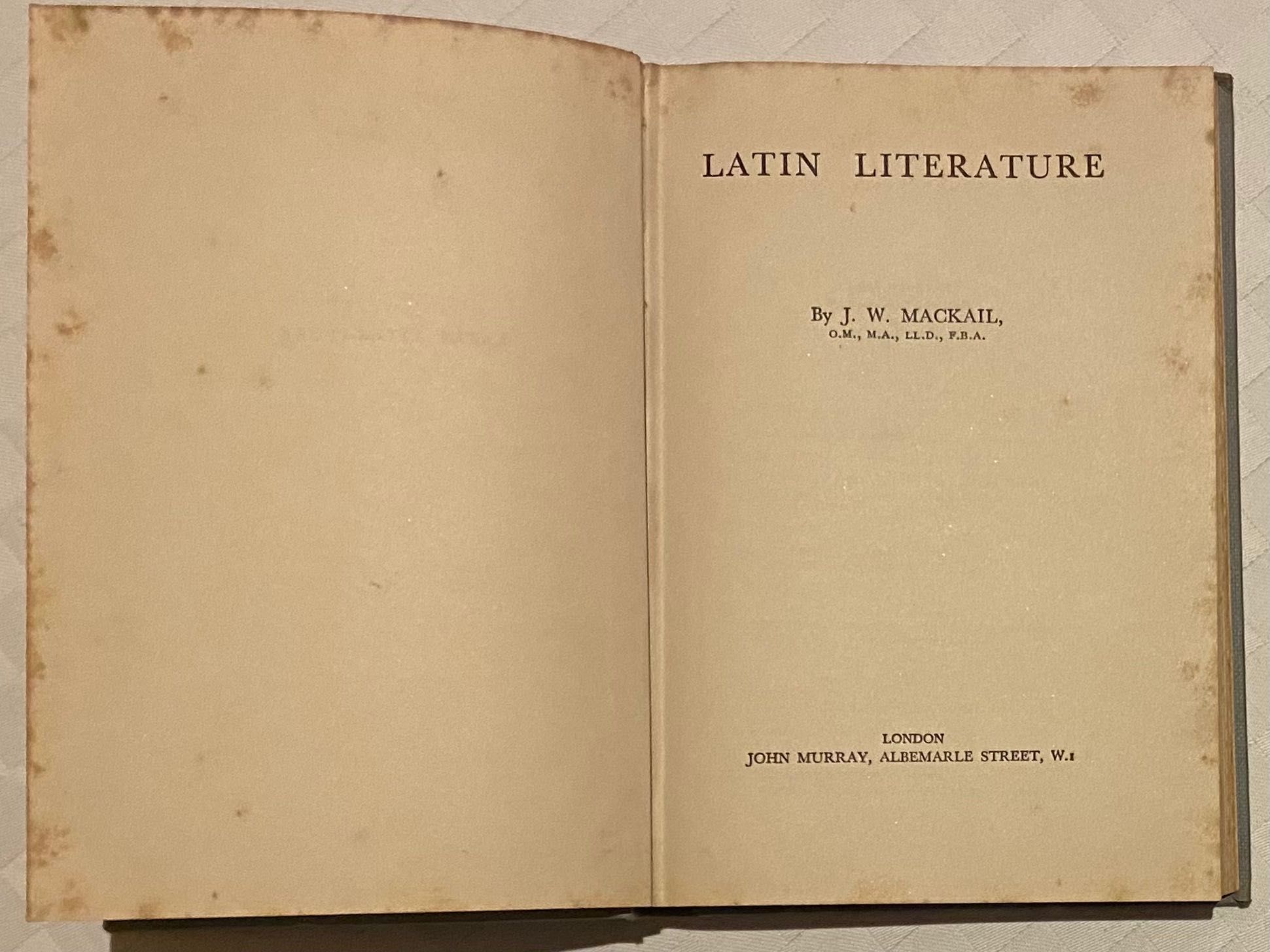 Latin Literature by J. W. MacKail