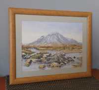 Obraz w ramie pejzaż górski góry litografia wydruk artystyczny Szkocja