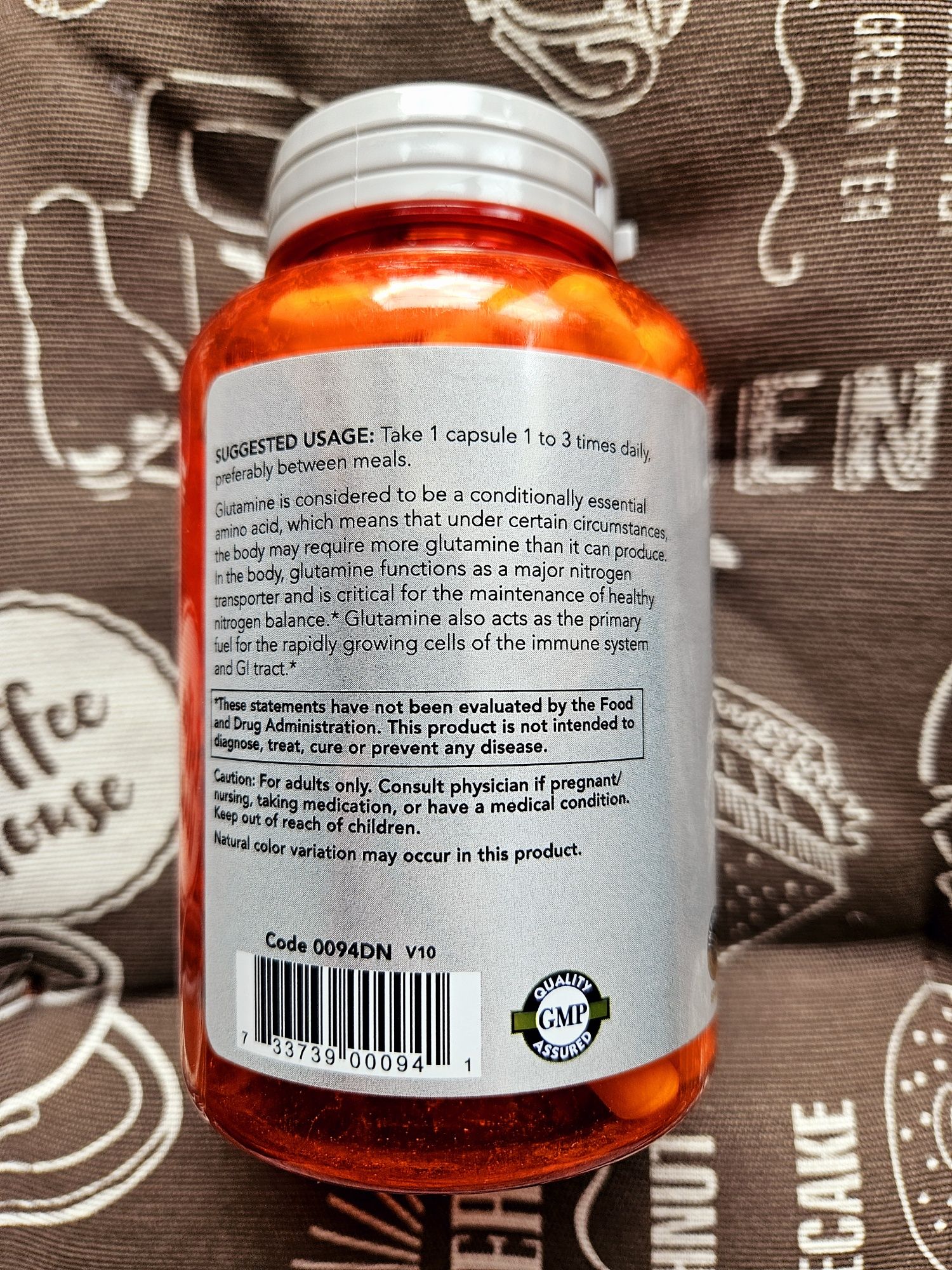 Now Foods L Glutamine 500 1000 мг глютамін л-глутамин 120 капс