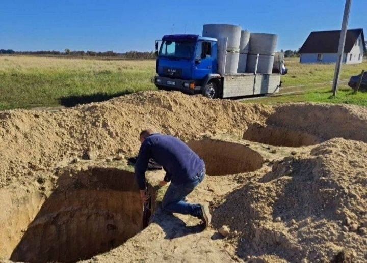 Каналізація в будинку. Копка септика, вигрібної ями с бетонних кілець.