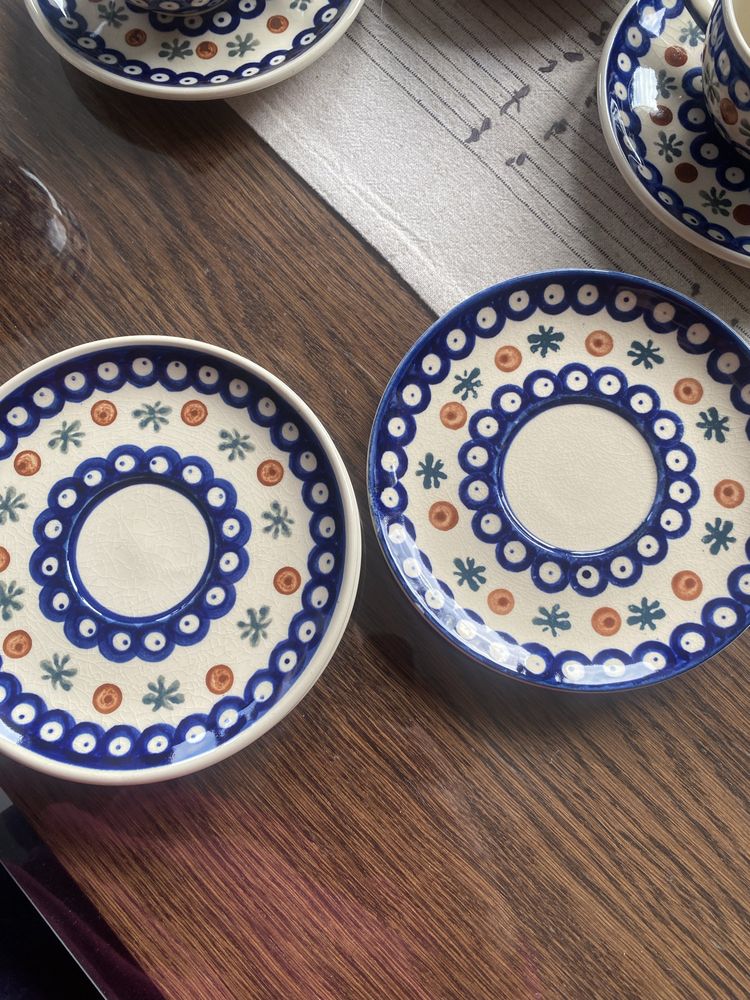 Komplet ceramiczny, serwis lata 80 Boleslawiec