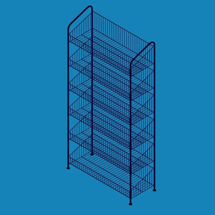 Торгові сітчасті стелажі 60 см і 90 см в білому і чорному кольорі