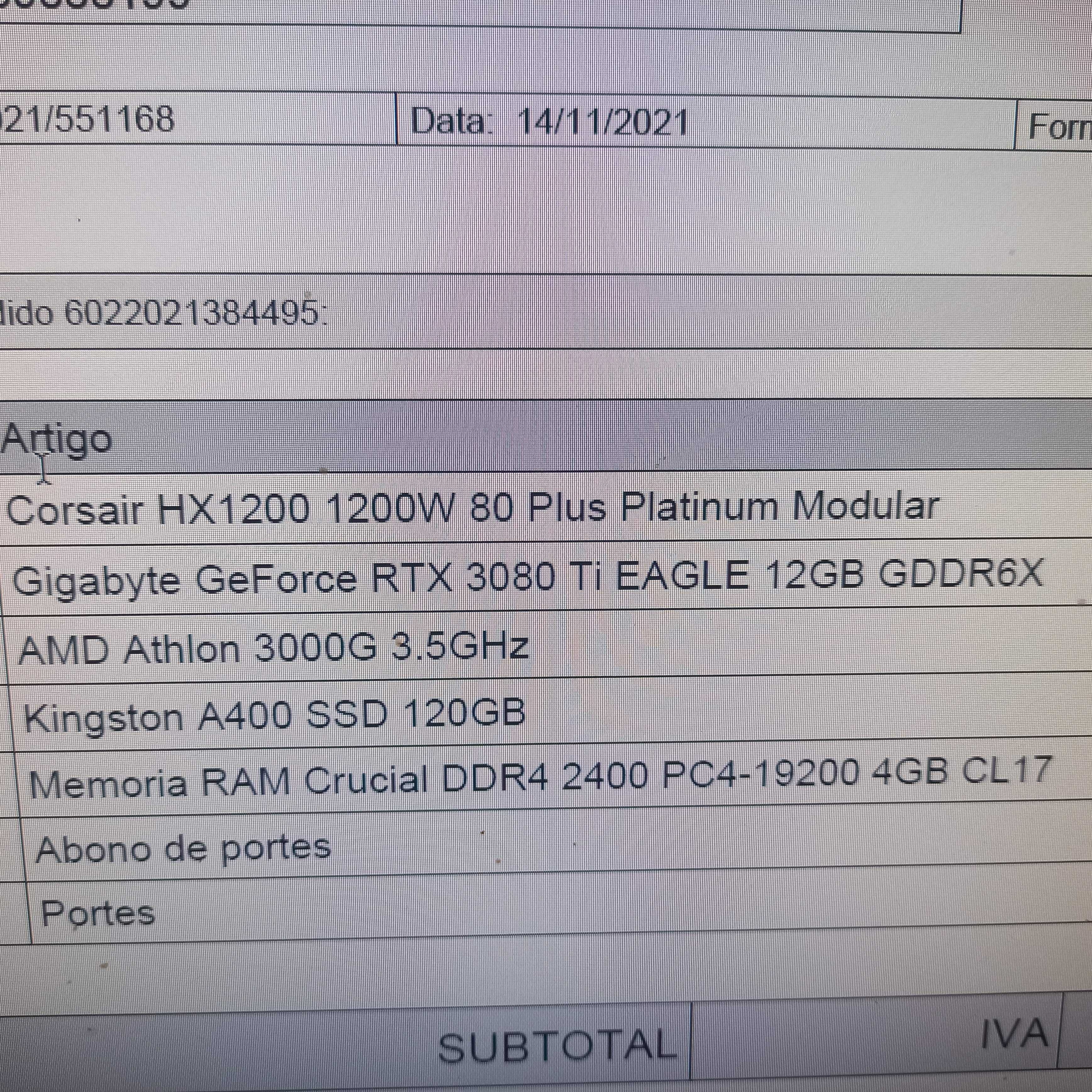 Vendo RIG de Mineração com placa gráfica RTX 3080TI
