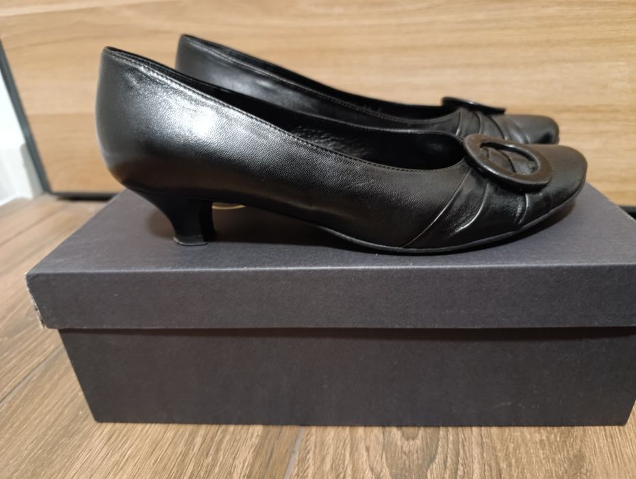 Czółenka/baleriny damskie skórzane Ryłko