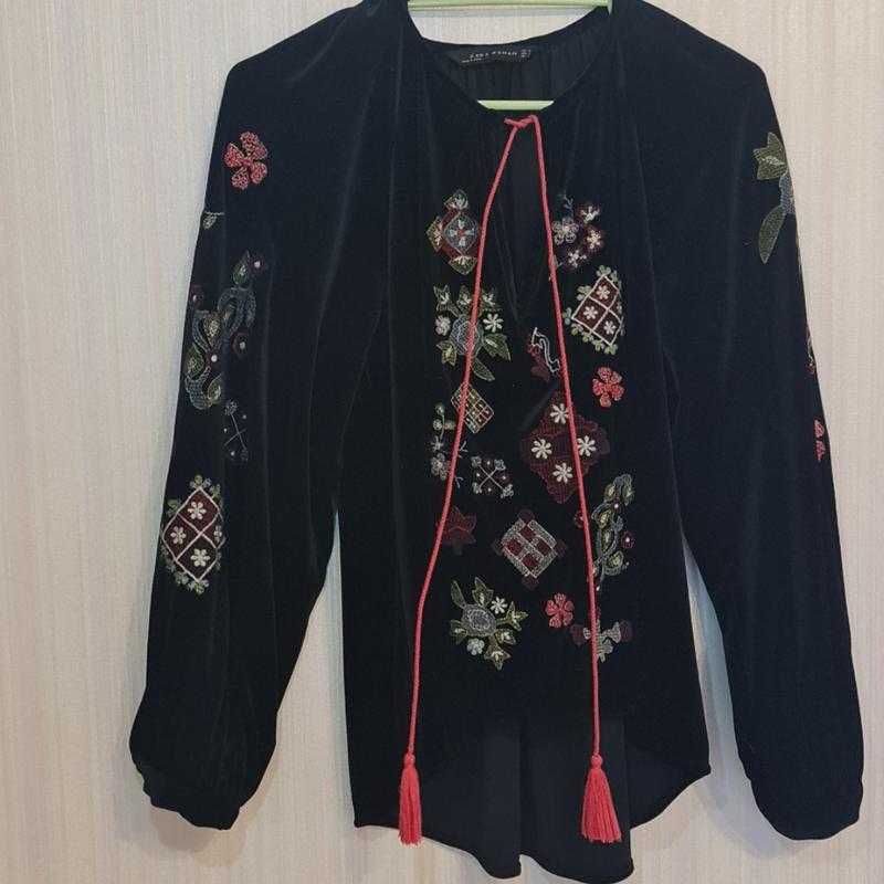 вишита блузка бархатна Zara ,вишиванка
