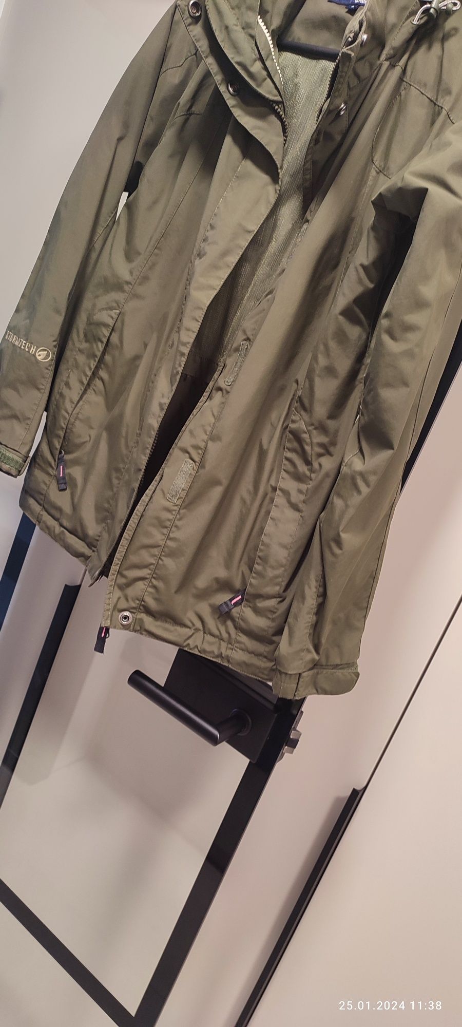 Zielona khaki kurtka wiatrówka damska Softshell S