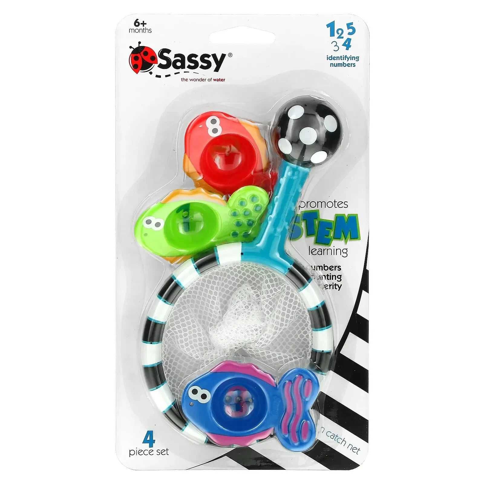 SASSY Игровой набор для купания сачок с рыбками