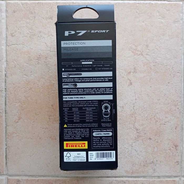Pneu Pirelli P7 Sport 28-622 Tube Estrada Dobrável