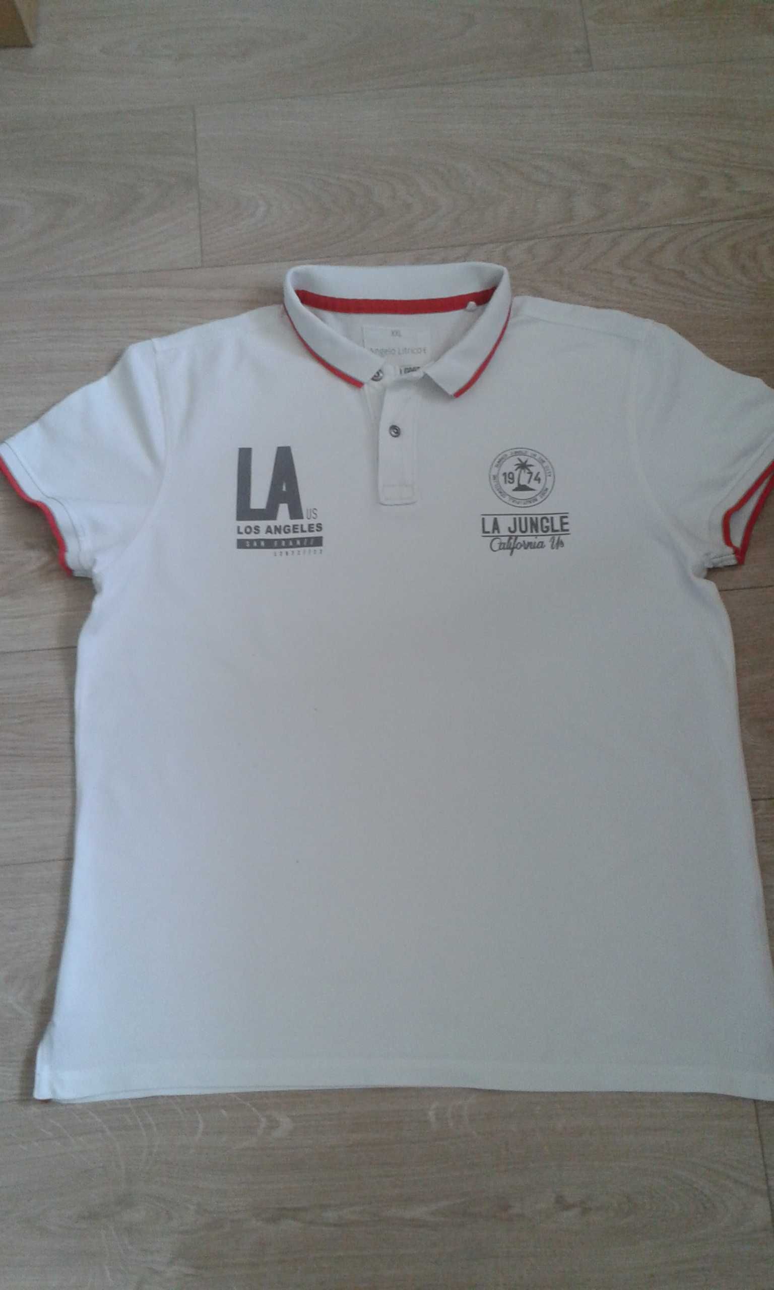 XL/XXL T-shirt Polo Koszulka męska Biała Angelo Litrico